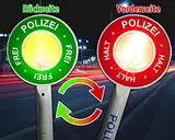 Trendario Polizeikelle Kinder mit Lichtfunktion, Premium Polizei Warnkelle für die Verkleidungskiste, Perfekte Geschenkidee für Kinder