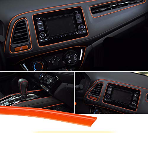 MASO Auto-Innenraum-Zierleiste, Universal-Dekoration, Nadelstreifen-Klebeband, 5 m, orange, ABS, 3D-Streifen mit Werkzeug