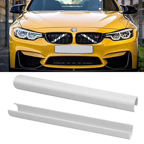 TTCR-II 2PCS Frontgrill Einsatz,Streifen Kühlergrill Einsätze Zierleiste, Kompatibel mit BMW 1er 2er 3er 4er 5er 6er 7er, F20 F21 F22 F23 F30 F31 F32 F33 F36 G30 G32 G11 G12 G14 Grill Streifen（Weiß）