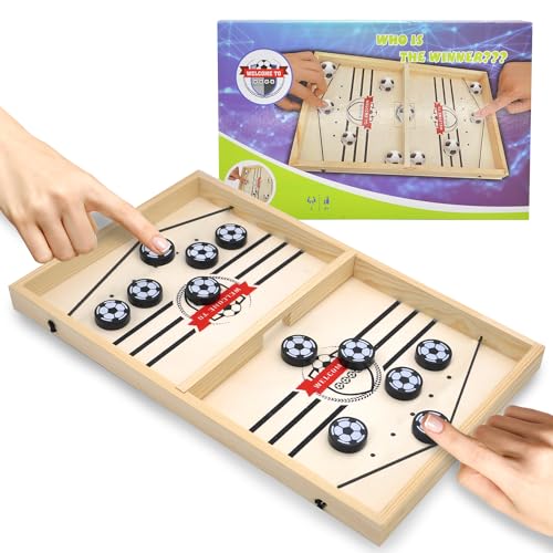 JOYUE Katapult Brettspiel, Fast Sling Puck Game Tragbares Eisball-Kampfspiel Bouncing Hockey Brettspiel, Tisch Slingshot Brettspiel, Spiel Stoßstange Schach, Desktop-Spiel für Kinder & Eltern-Kind