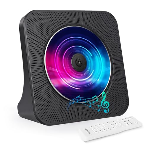 Desktop-CD-Player mit Bluetooth-Sender, tragbarer CD-Player mit Lautsprechern & Timer, Radio-CD-Player mit AUX/USB-Anschluss, Staubschutzhülle, LCD-Display, Fernbedienung für Kpop-Musik-CD-Alben