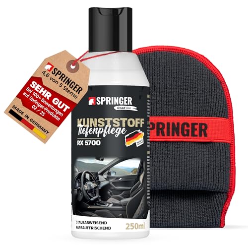 SPRINGER RX5700 - - Kunststoff-Tiefenpflege 250 ml + Zubehör - - Made in Germany - - Cockpit-Pflege Intensive Farbauffrischung - - Schutz vor Versprödung & Abnutzung - - Auto Kunststoffreiniger