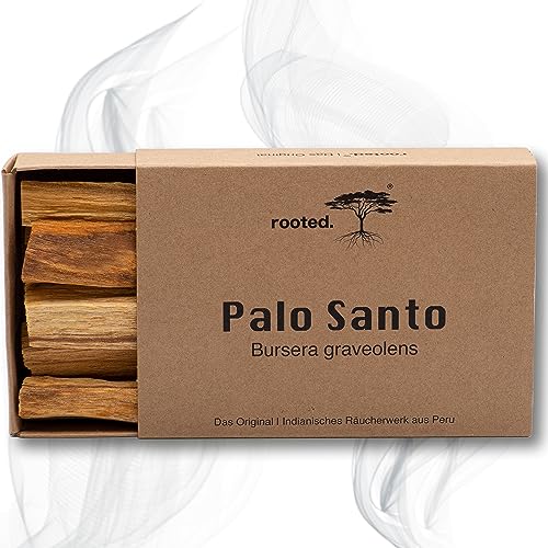 rooted.® Das Original Palo Santo - Indianisches [RÄUCHERHOLZ] aus Peru - Heiliges Holz -100% kontrollierte und nachhaltige Ernte - Meditation und Reinigungsrituale