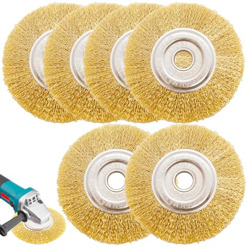 Fugenbürste 6er Set, Kompatibel mit Gloria Multibrush und Anderen Drahtbürsten, Messingbürste zur Fugenreinigung 11.5cm Breite Drahtbürsten Ersatz Fugenbürste zur Entfernung von Unkraut Moos Steinen