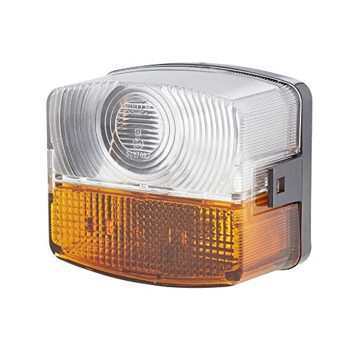 HELLA Blinkleuchte - Halogen - 12V / 24V - Anbau/Schraubanschluss - Stecker: Flachstecker - links - Menge: 1 - 2BE 003 182-091, gelb