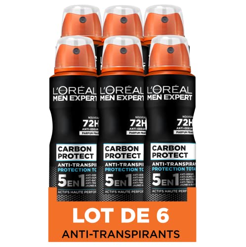 L'Oréal Men Expert Carbon Protect Deodorant Spray 5-in-1, 150 ml, 6 Stück