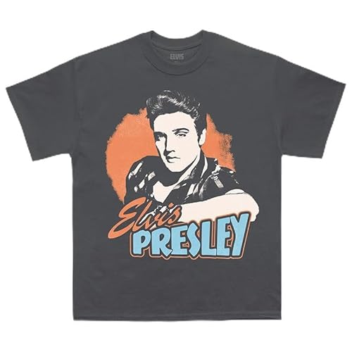 ELVIS PRESLEY Unisex-Erwachsene Artist Merch, Dunkelgrau, M