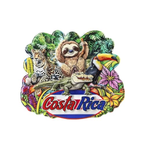 Costa Rica, 3D-Kühlschrankmagnet, Motiv: Wildtiere, Souvenir, Geschenk, Kunstharz, handgefertigt, Costa Rica, Kühlschrankmagnet, Heim- und Küchendekorationskollektion