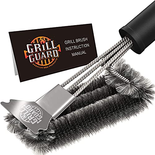 BBQ Grill Reinigungsbürste & Schaber - Grilldrahtbürste für Grill - 45cm Edelstahl Grillrostreiniger - Grillzubehör & Werkzeuge für Weber Gas/Holzkohle/Elektro/Infrarot - Geschenke für Männe (groß)