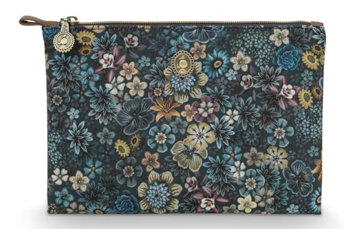 Charly Cosmetic Flat Pouch Medium Tutti i Fiori Blue 24x15.5