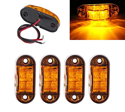 ShuoHui 4 x LED 12V to 24V Gelb BEGRENZUNGSLEUCHTE POSITIONSLEUCHTE SEITENMARKIERUNGSLEUCHTE LKW E-Prüf E9…