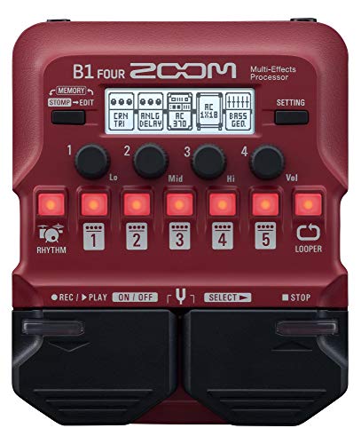 Zoom B1 FOUR Bass Multi-Effekt-Pedal | rot