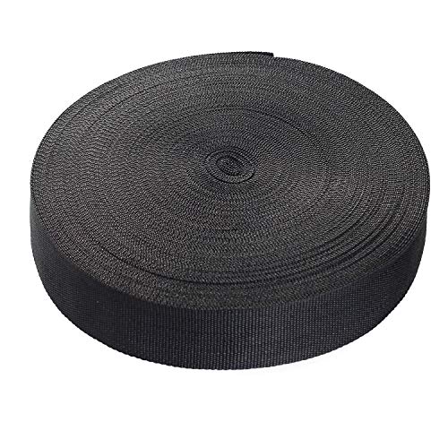 50 Meter x 50mm PP Gurtband - 1,4mm Stark - Gurtband aus Polypropylen - 50 Meter Länge und 50 mm Breite, Schwarz, TKB5072-black