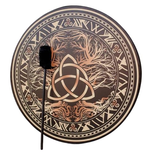 Schamanentrommel, Pirateninstrument, Schamanen-Lichthandtrommel, Handgefertigtes Schamanentrommel-Totem, Sibirische Trommel, Symbol Spiritueller Musik, Heilige Keltische Trommel Mit Trommelstöcken
