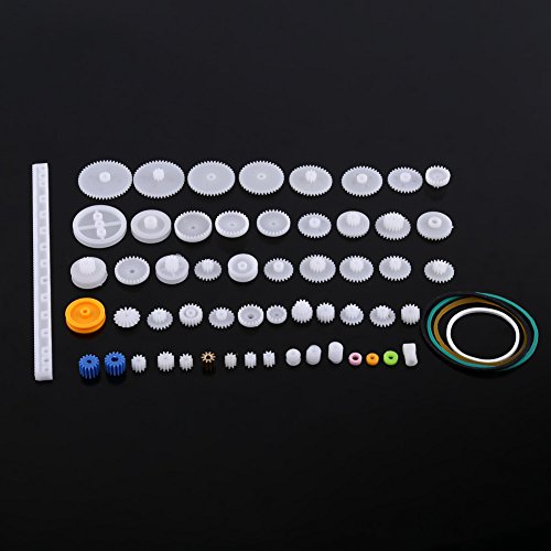 Kunststoff Zahnräder Modellbau, Kleines Plastik Zahnrad Übersetzung Mini Motor Getriebe Zahnradsatz, Zahnrad Ersatzteile für DIY RC Rdron Auto Helikopter Modellhubschrauber Spielz (60 Arten Gear-Kit)