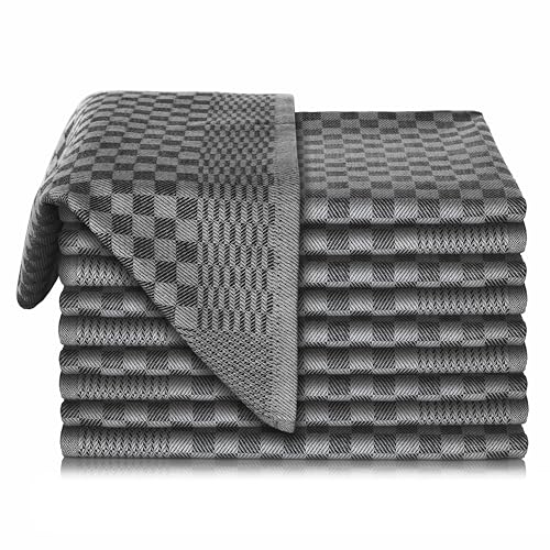 Vaily Premium Geschirrtücher 10er Pack - Trockentücher aus 100% Baumwolle super Saugstark- Oeko-TEX Zertifiziert - 70 x 45 cm Schwarz