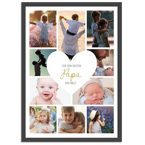 OWLBOOK® Vatertagsgeschenke für Papa Vatertags Geschenk Personalisierte Geschenke für Papa Fotogeschenke für Papas Geschenke zum Vatertag | Herz | Papier