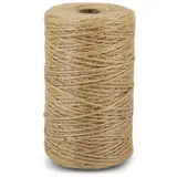 PUWOWYE 200M Juteschnur 1mm, Paketschnur Braun, Jutegarn 100% Natur Jute, Packschnur Geschenk-Band Bastelschnur Dekokordel Jute-Schnur für Garten Bilder Pflanzen Basteln