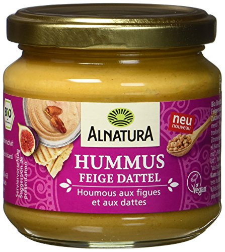 Alnatura Bio Aufstrich Hummus Feige Dattel, vegan, 180 g, Mittel