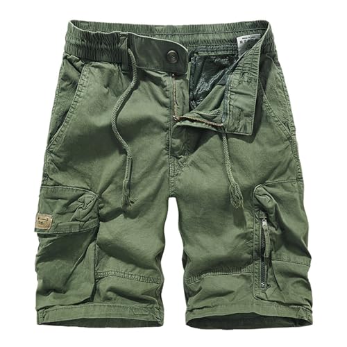 QWUVEDS Kurze Hosen Herren Herrenhose, lässig, bequem, Cargo-Shorts, Outdoor-Mode, fünf Punkte, lässige Taschen-Cargo-Shorts Cargo Hosen Herren Schwarz Kurze Hosen Herren Cargo (AG, 36)