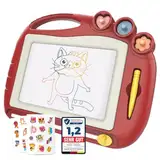 Magicat Zaubertafel Maltafel 8,5 Zoll I Kreatives Spielzeug Set mit Stempeln & Stickern I Ideal für Reisen mit Kindern I Flugzeug Beschäftigung Kinder I Urlaub must haves Kinder