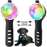 Hundelicht for für Nächtliche Spaziergänge, Tubasion Verbesserte 8 Modi Leuchtanhänger Hund Aufladbar, IP66 Wasserdicht und Silikonband Sicherheitslicht for LED Hundehalsband(1 Stück)