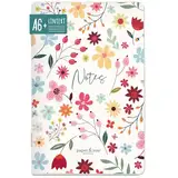 paper&you® Notizheft A6+ liniert "Wild Flower" mit 64 Seiten, Softcover Notizbuch klein, liniertes Mini Journal - nachhaltig & klimafreundlich