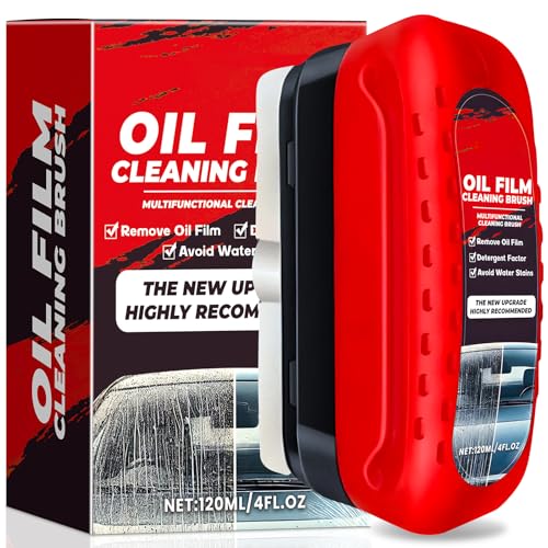 Schnefie Scheibenreiniger Auto 120ml, Ölabweisende Folie für Autoscheiben, Windschutzscheiben Reiniger, Glasreiniger Auto Scheibenreiniger, Glass Cleaning Brush Board, Kolibrin-Official Reiniger