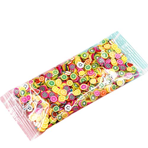 Guangcailun 1000pcs / bag 3D-Plastik-Lehm-Nagel-Nagel-Scheiben 3D-Scheiben-Sterne-Cartoon-Blumen-Frucht-Feder-Maniküre-Nagel-Kunst-Dekoration s