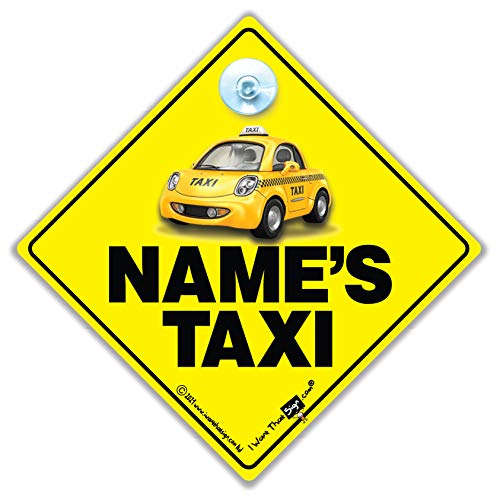 Taxi Schild Autoschild Personalisiertes Taxi Auto Schild Personalisiertes Taxi Auto Schild Saugnapf Auto Schild Baby On Board Schild Stil Taxi Schild Sie können einen Namen hinzufügen