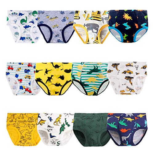 JackLoveBriefs Jungen Slips Baumwolle Unterwäsche(3-4 Jahre, 12 Stück, Mehrfarbig,Gr.110)