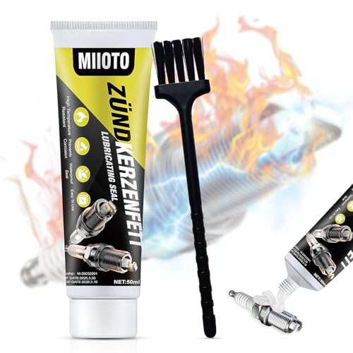 Miioto 100g Zündkerzenfett, Hochtemperaturfett, Glühkerzenfett, Silikonfett Kfz Anwendbar auf Automobilzündkerzen, Gummi, Kunststoff, Metall-Hochspannungsteile