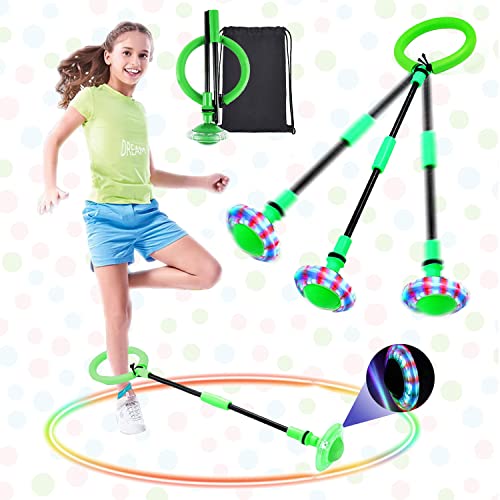 Kinder Blinkender Springring,Swing Wheel mit Lichtrad,Sport Sprungball,Springender Ball Blinkender,Fettverbrennungsspiel für Kinder und Erwachsene, ​Outdoor-Hüpfspiel