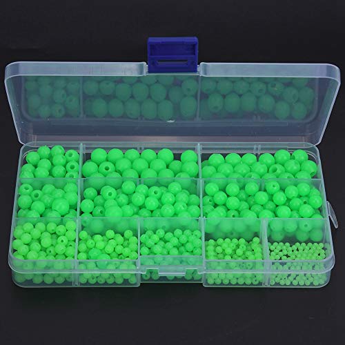 820 PCS Angelköder Kit Space Beans, Multi Modelle rutschfeste Leuchtfischkügelchen Köder Tackle Tools für Salzwasser Süßwasser