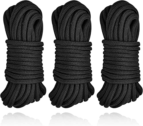 Prosixtoy 3 x 10 m schwarzes Seil-Set – Anfänger-Set für Paarspielzeug, vielseitiges Seil für draußen und andere Outdoor-Aktivitäten