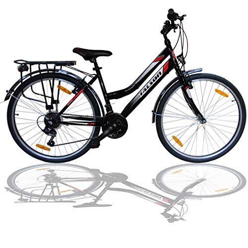 Talson 28 Zoll Damenrad Shimano 21Gang 28" Damen Fahrrad Black mit Beleuchtung nach STVZO