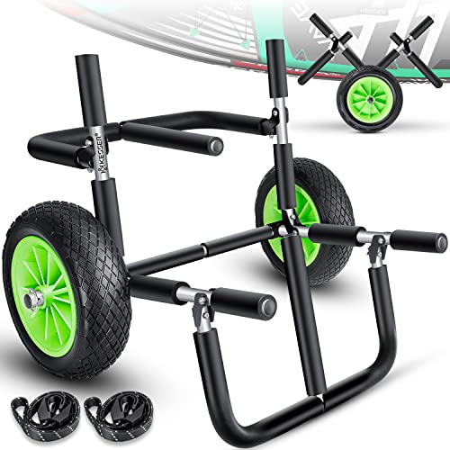 KESSER® Surfwagen Surfboard - Transportwagen für 2X SUP-Board Stand Up Paddle Board Transport Kajakwagen - klappbar gepolstert - 10 Zoll PU-Reifen Alu - inkl. 2 Sicherungsgurte