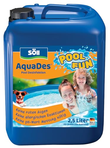 Söll 81456 AquaDes 2,5 l - Pool-Desinfektion, Poolreinigung, Wasserpflege gegen Bakterien und Keime, Desinfektionmittel für Pool Planschbecken Schwimmbecken Kinderpool