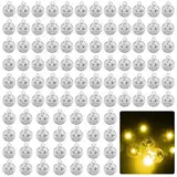 Gvolatee 100 Stück Ballonlichter, Mini LED Licht Ballon, Ballons Lichter, Ballonlicht Luftballons, Luftballon für Papierlaterne, Ballonlicht, Geburtstagsfeier, Hochzeit, Halloween Dekoration, Warmweiß