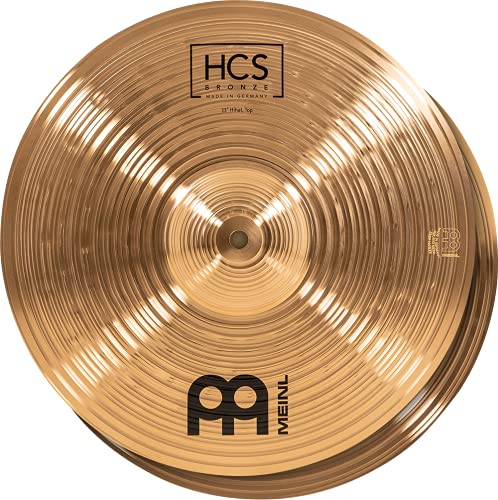 Meinl Cymbals HCS Bronze Hihat 13 Zoll (Video) Schlagzeug Becken – Paar – (33,02cm) B8 Bronze, Traditionelles Finish (HCSB13H)