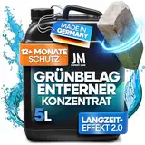 JM Expert Grünbelagentferner Konzentrat 5L [GreenGuardPro] Formel mit LangzeitEffekt2.0 I maximaler Schutz vor Grünbelag Steinreiniger Stein Grünbelagsentferner grünspan fassadenreiniger moosentferner