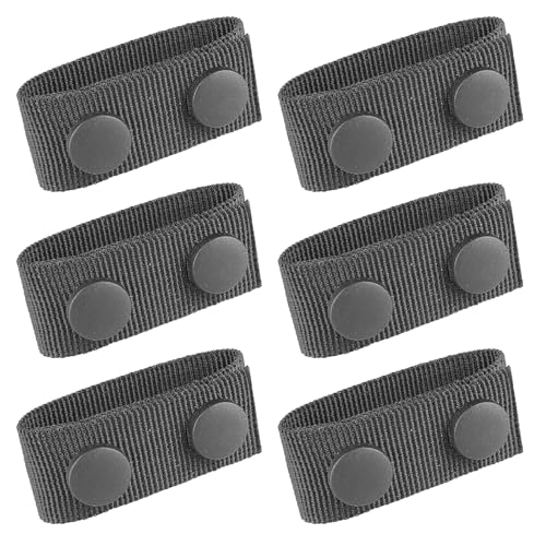 6 Stück Gürtelhalter mit Doppelten Druckknöpfen,Gürtelschlaufe Nylon Duty Belt Keeper mit Doppelten Druckknöpfen,Belt Keeper Polizei,Gürtelschlaufen zum Annähen,Belt Keeper für Taktische