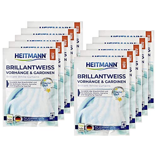 HEITMANN Brillantweiß Vorhänge & Gardinen 50g - Für strahlend weiße Vorhänge und Gardinen. 10er Pack