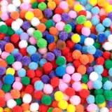 AiQInu 2000 Stück Mini Pompons Bunt, 10mm Pompons Zum Basteln für Handwerk Herstellung, DIY Kreative Handwerk, Farbenfrohe Bastelarbeiten, Kindergarten Basteln