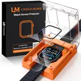 UniqueMe für 2 Stück Apple Watch Ultra 2/1 49mm Full Screen 7H Panzerfolie - [Sicherer Halt] Langlebigste & 3D Vollabdeckung - Blasenfrei, Kratzschutz und Klarheit für Ihre Apple Watch 49mm Folie