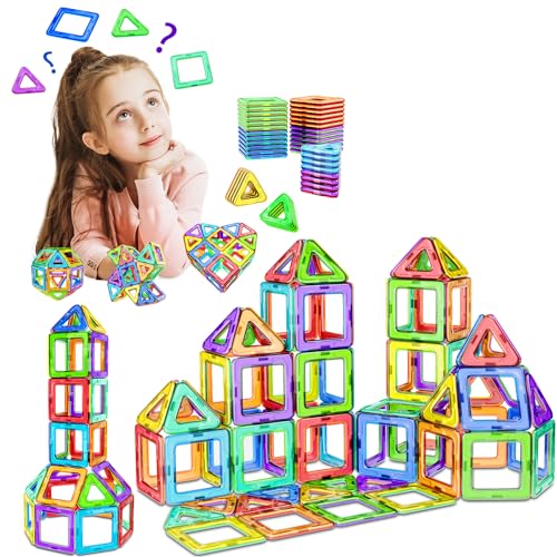 COOLJOY Magnetische Bausteine| 40 Teile Magnetbausteine Magnete Kinder | Magnetspielzeug Tiles | Magnet bausteine für Spielzeug ab 3 4 5 6 Jahre Kinder Jungen und Mädchen Geschenk