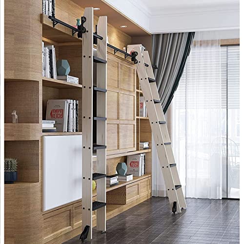 Roll bibliotheks Hardware Rolling Track mit Bodenwalze - Versenkbare Rollbibliotheksleiter Hardware -Schienenkit Platz sparsames Design (Keine Leiter)