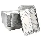 ANNTIM 50 Stück Grillschalen Aluminium, 22x15x5,5cm Grill Aluschalen Aluminium Tropfschalen, Alu Schale Grillen, Einweg-Grillschale Tropfschalen Grillschale Auflaufform für Grill, Kuchen, Obst