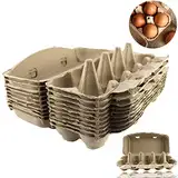 Eierkarton Eierkartons 10er Pappe 10 Stück Eierschachtel Unbedruckt Eierpappen mit Deckel für je 10 Eier (Braun)