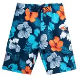Kanu Surf Jungen Viper Quick Dry UPF 50+ Beach Swim Trunk Badehose, Hangout Marineblau/Orange, Large